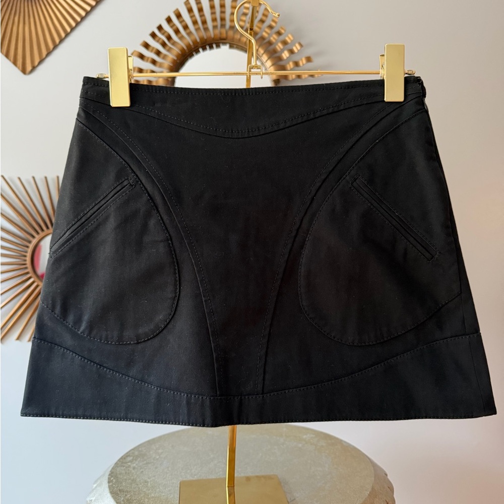 Versace Jeans Collection Black Cotton Mini Skirt